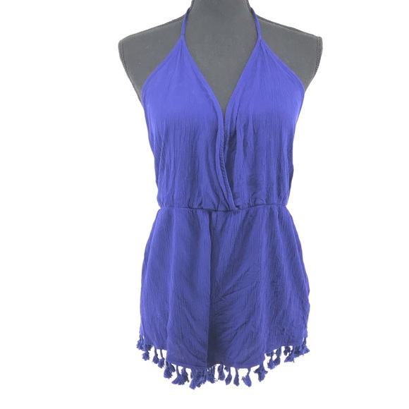 Lulus Dresses & Skirts - LuLu’s Blue Romper With Tassels Size XL